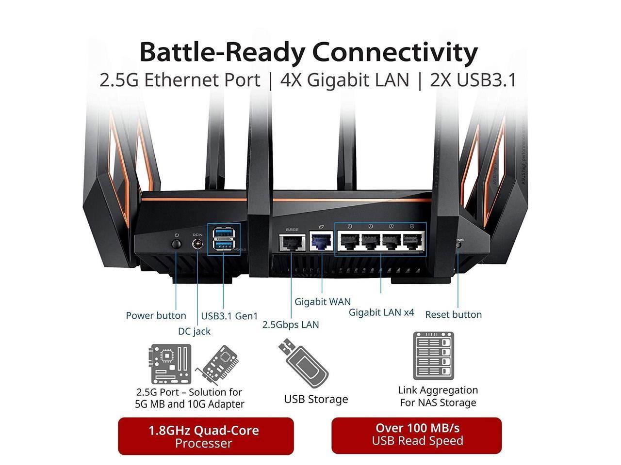 ASUS GT-AX11000 router high-speed smart wifi6 tri-band 11000M wireless 10 enterprise-class pass-through home
