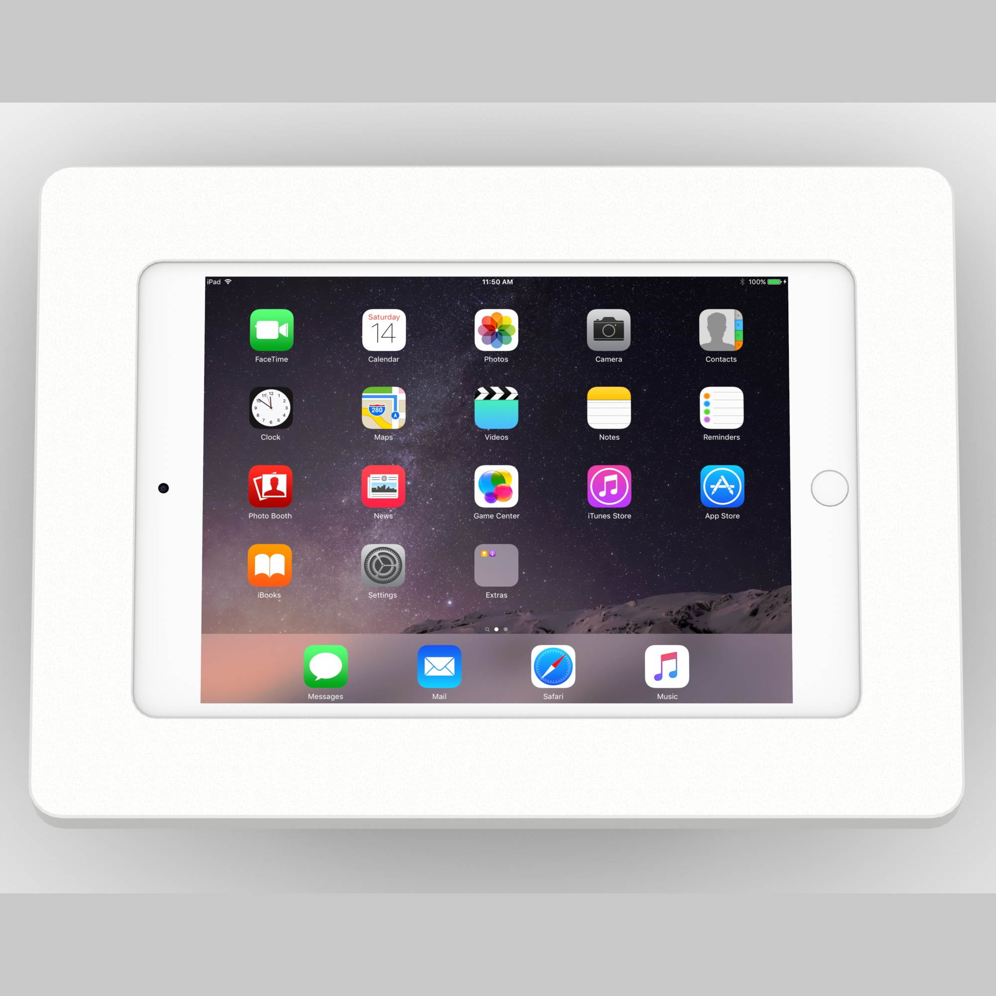 VidaMount White Enclosure and Fixed Tilted 15&deg; Wall Mount [Bundle] compatible with iPad Mini 4 & 5