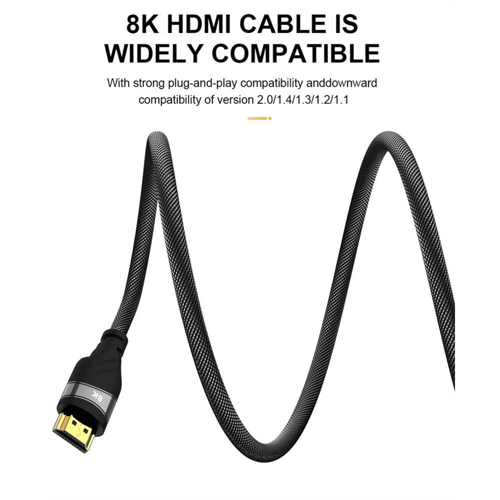 CableDeconn 8K HDMI 2.1 Copper Cord Real UHD HDR 8K 48Gbps,8K@60Hz 4K@120Hz Support HDCP 3D HDMI Cable for PS4 SetTop Box HDTVs Projectors (2m 6.6ft, HDMI Copper Cord 8K)