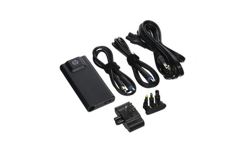 HP 65W Slim with USB AC Adapter - Universal Adapter - USB Interface - For Notebook, Smartphone, MP3 Player - 3 interchangeable tips