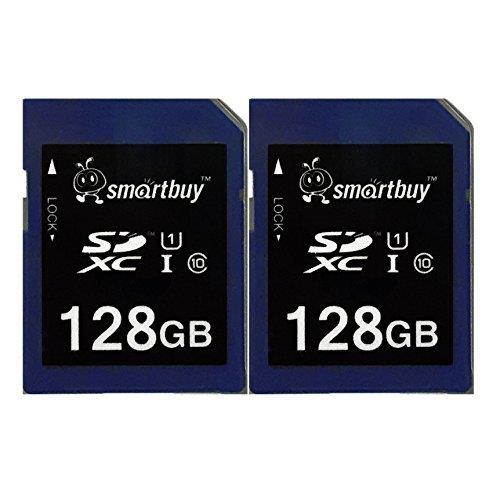 Smart Buy SD XC Class 10 Memory Card SDXC C10 Ultra U1 UHS-I HD Fast Speed for Camera (128GB (2-Pack))