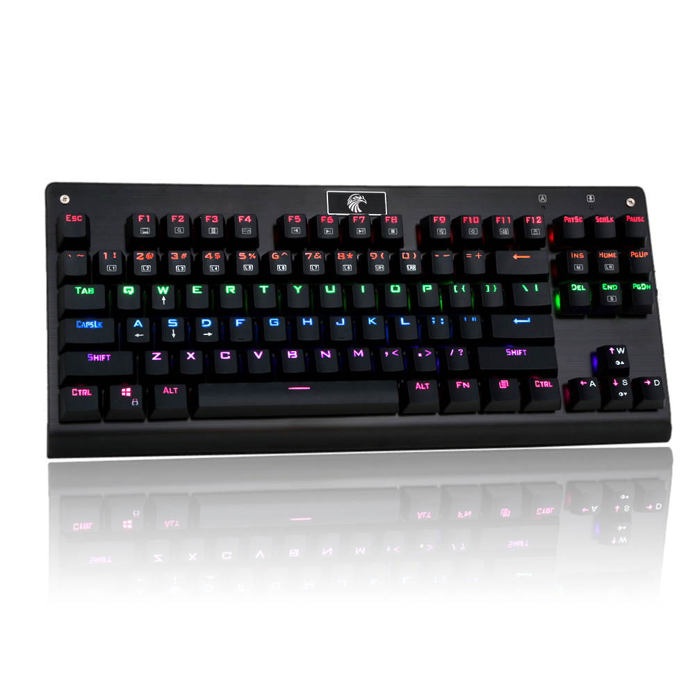 Mechanical Professional Gaming Keyboard Tactile Backlit LED 87 Keys Anti-Ghosting Backlight 9 LED Programmable Keyboard
