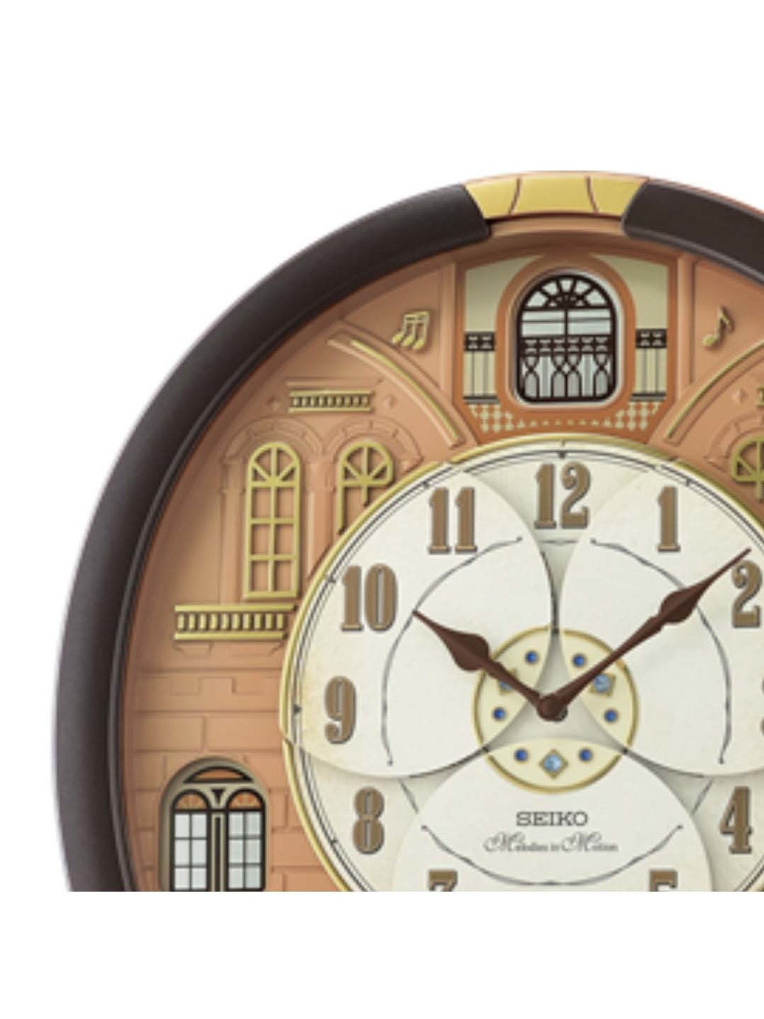 Seiko Brown Plastic Melodies In Motion Chime Oval Analog Musical Wall Clock