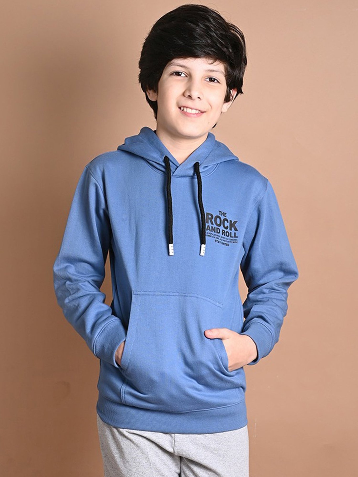 LilPicks Kids Blue Printed Full Sleeves Sweatshirt