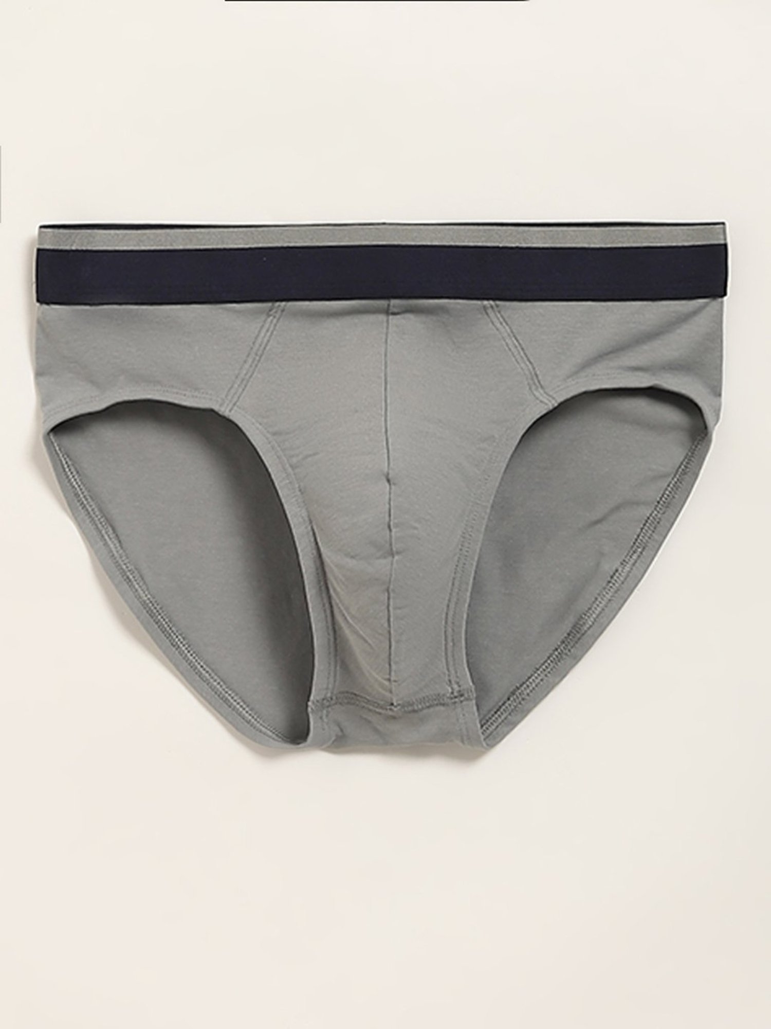 WES Lounge by Westside Grey Relaxed Fit Printed Briefs - Pack of 3