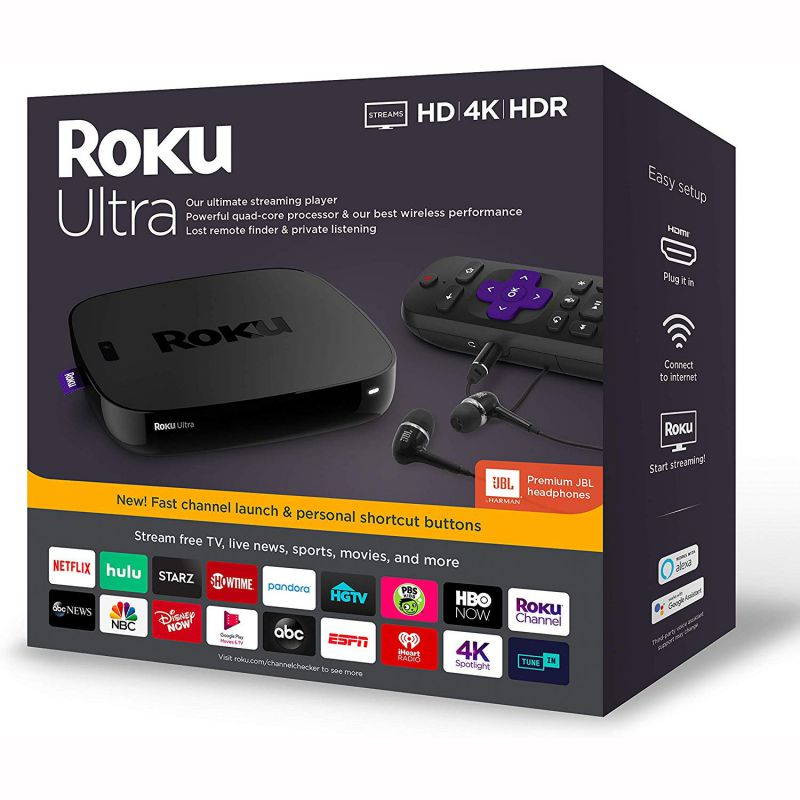 Roku Ultra | Streaming Media Player 4K/HD/HDR with Premium JBL Headphones 2019