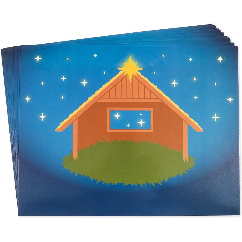 12-Pack Make a Nativity Scene Stickers for Kids Christmas Education Party Arts & Crafts (8.5 x 11)