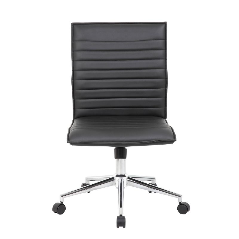 Armless Task Chair Black Vinyl - Boss Office Products