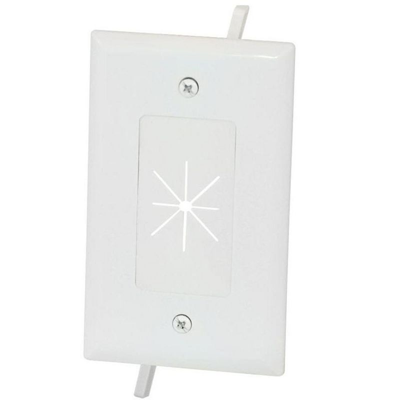 Monoprice Cable Plate with Flexible Opening, 1-Gang, White