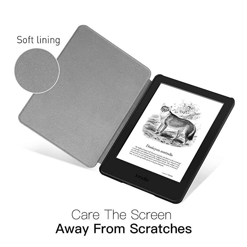 Fabric Case for AllNew Kindle 10th Gen 2019 Release Only ThinnestampLightest Smart Cover with Auto WakeSleep Support Back Cover adsorption Not Fit Kindle Paperwhite 10th Gen 2018 Grey