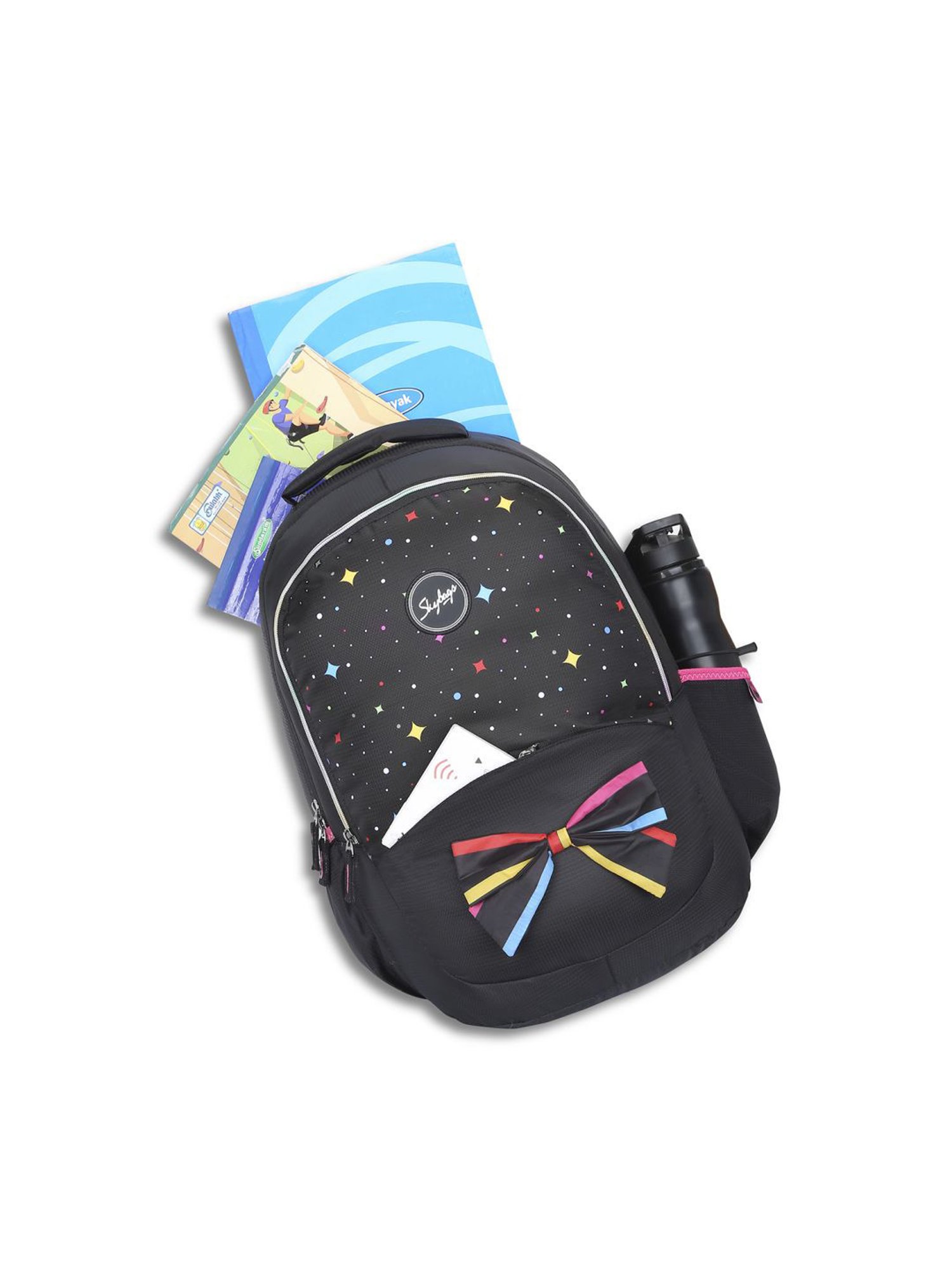 Skybags Klan 08 Black Polyester Printed Backpack - 32 Ltrs
