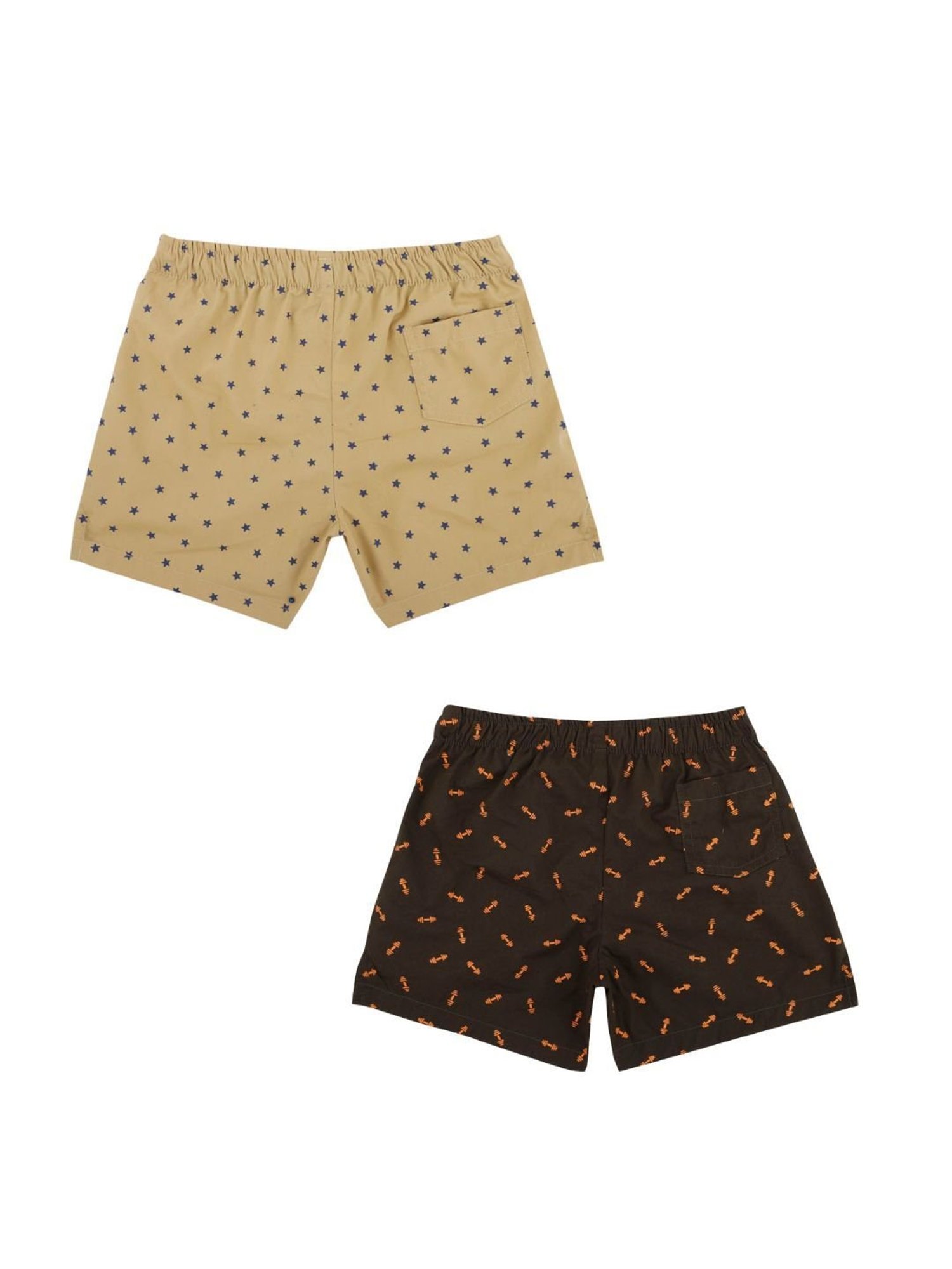 Bodycare Kids Khaki & Olive Printed Shorts (Pack Of 2)