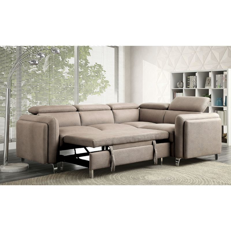 5pc French Seamed Sectional Mona Abstract Gray - Project 62™