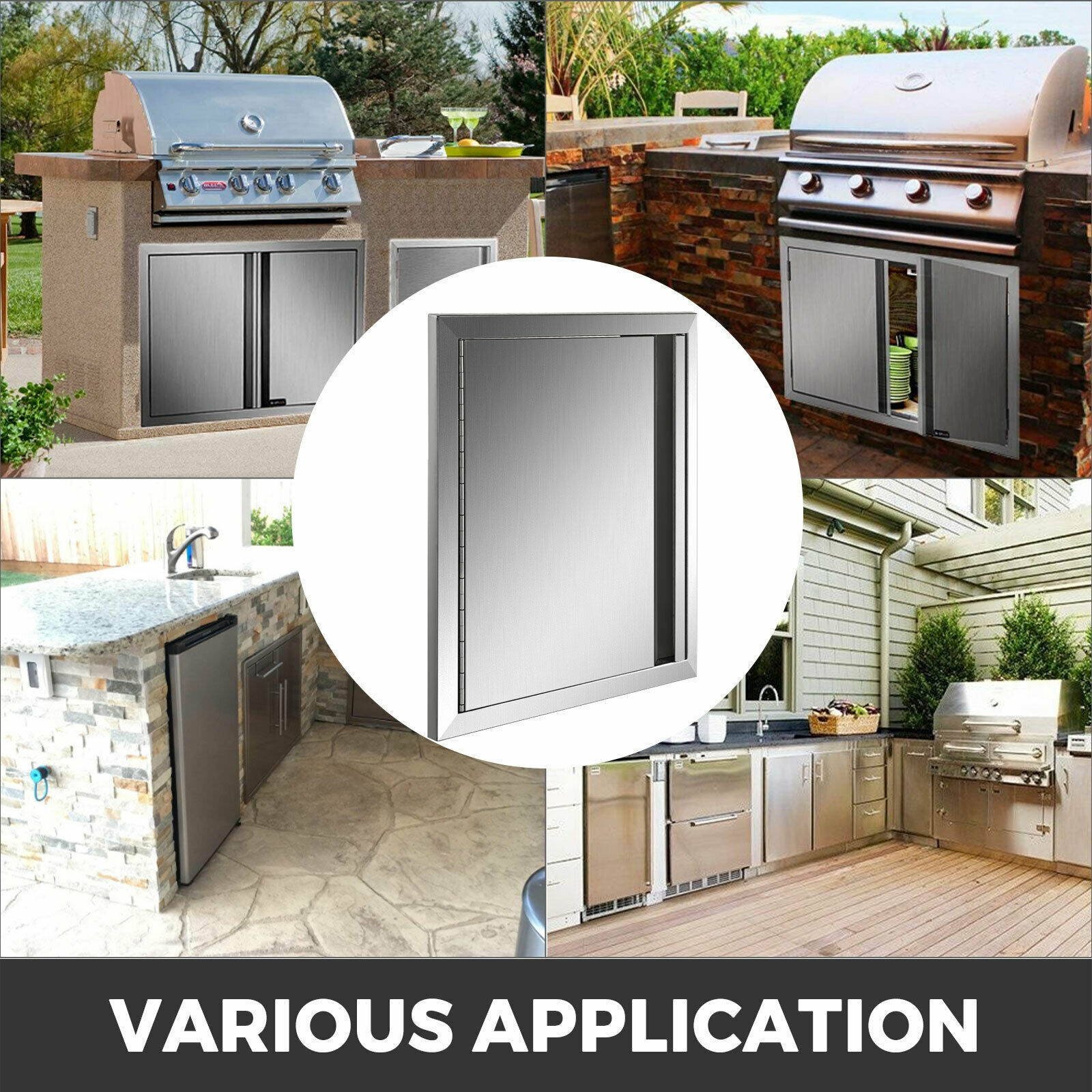 BBQ Access Door Outdoor Kitchen Doors Stainless Steel 17 x 24 Inch Grill Door