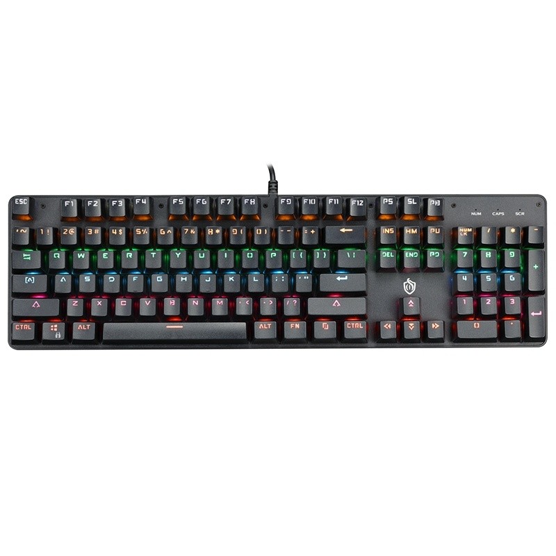 MSEZ HJK910-10 104-keys Dual-color Keycap Colorful Backlit Wired Mechanical Gaming Keyboard, Support Autonomous Shaft Change, Cable Length: 16cm