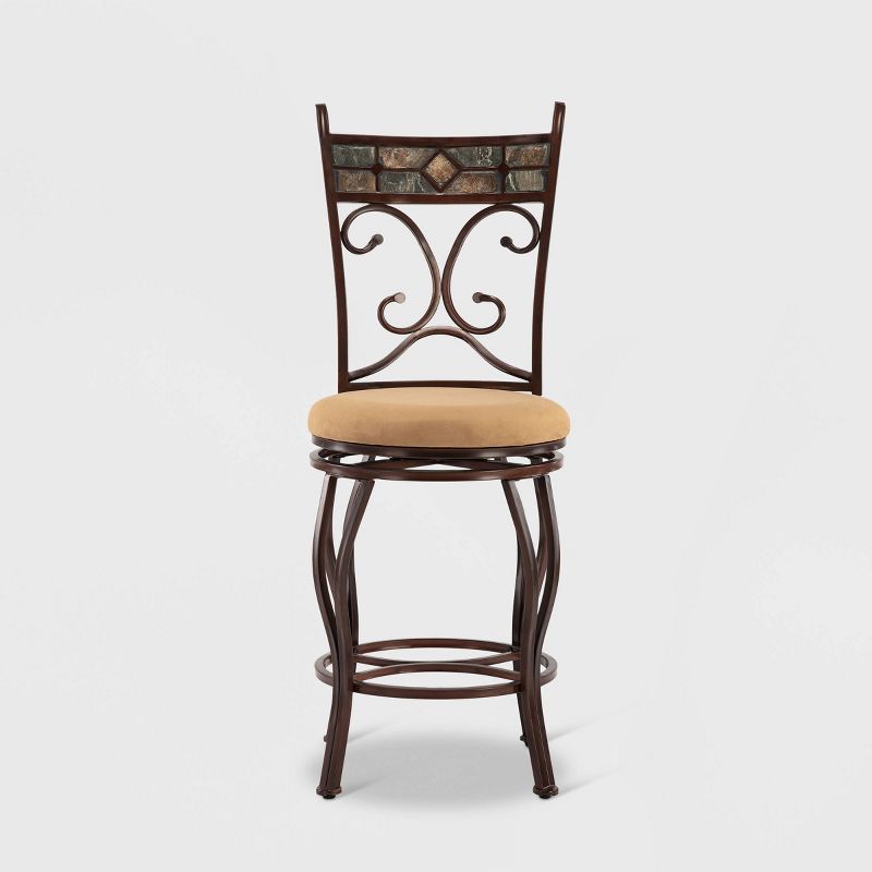 Boraam Industries Beau Swivel 24" Counter Height Barstool - Black/Gold