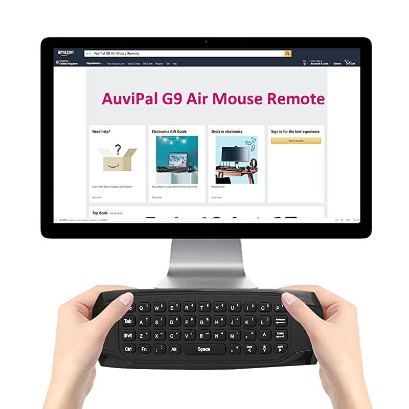 G9 Backlit 24GHz Wireless Air Mouse Remote with QWERTY Keyboard 5 Programmable Keys and Buildin Rechargeable Battery for Nvidia Shield Android TV Box Kodi PC Raspberry Pi PS4 and More