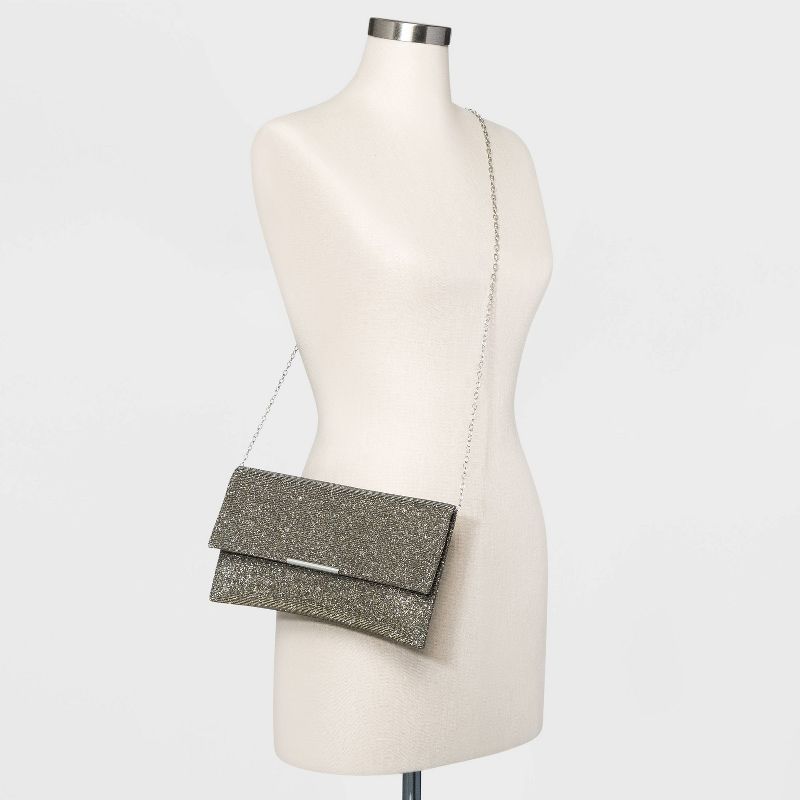 Estee & Lilly Snap Closure Shimmer Clutch - Green