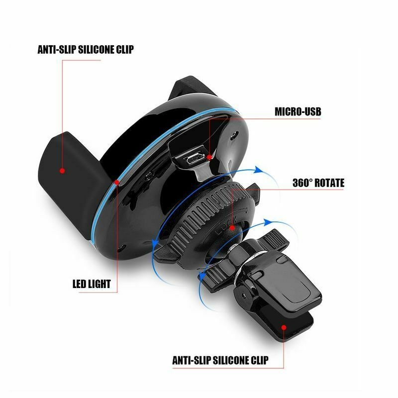 Qi Wireless Car Charger Air Vent Mount Holder For iPhone X  Note 8 S8 S7