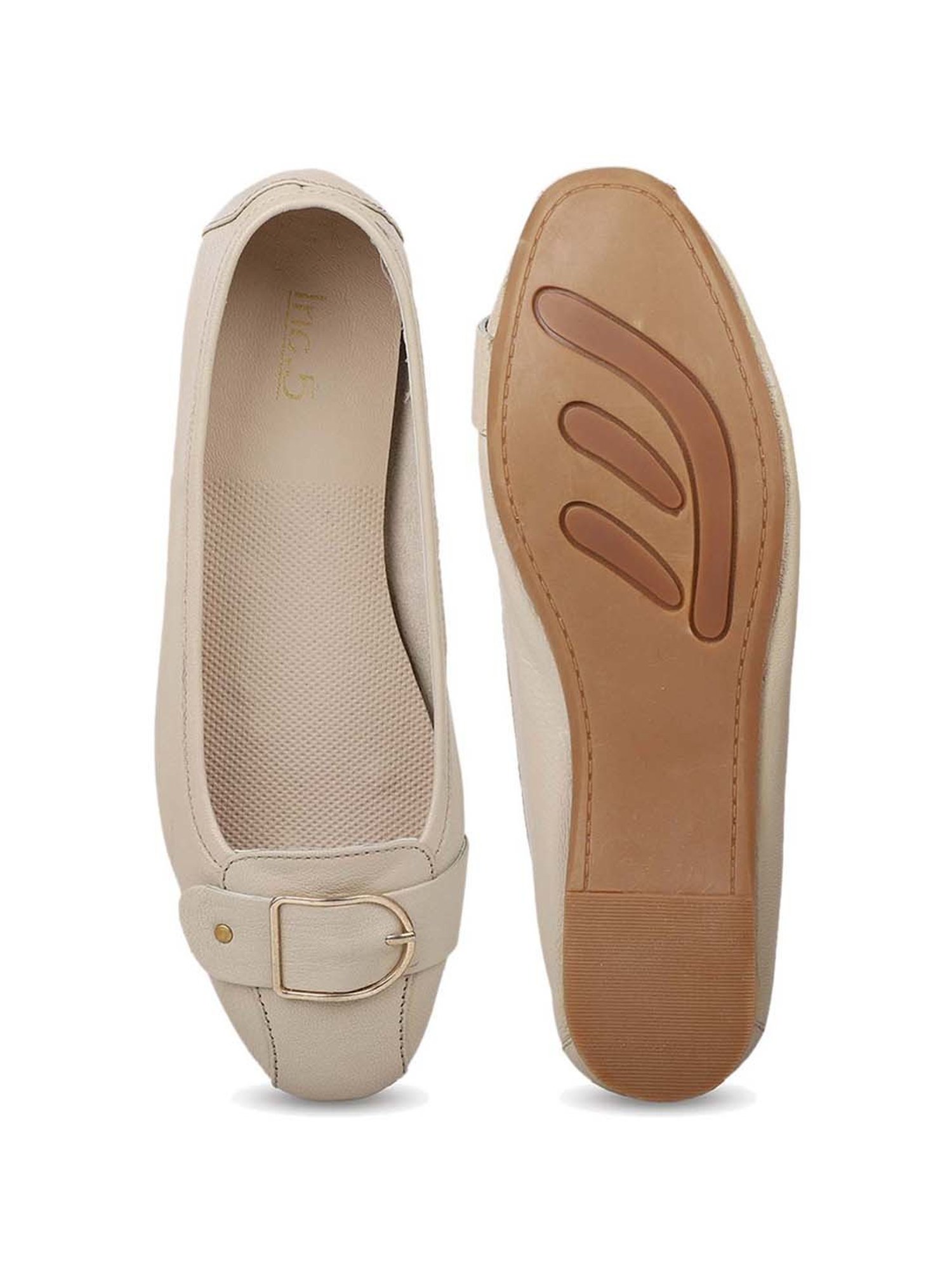 Inc.5 Women's Beige Flat Ballets