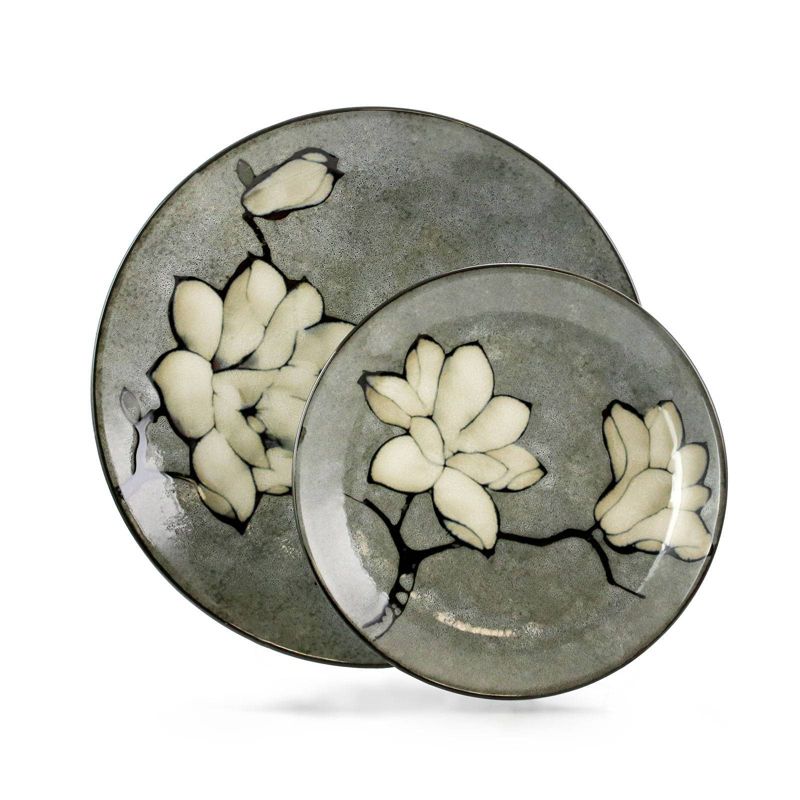 Gibson Elite 16pc Stoneware Dakari Dinnerware Set Gray