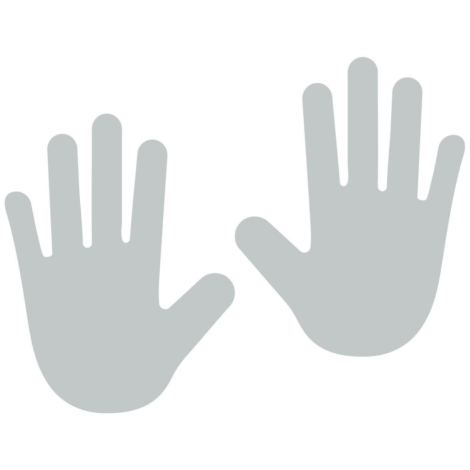 LiteMark 9 Inch Green Hand Shape Decals - Pack of 6 (3 Pairs)