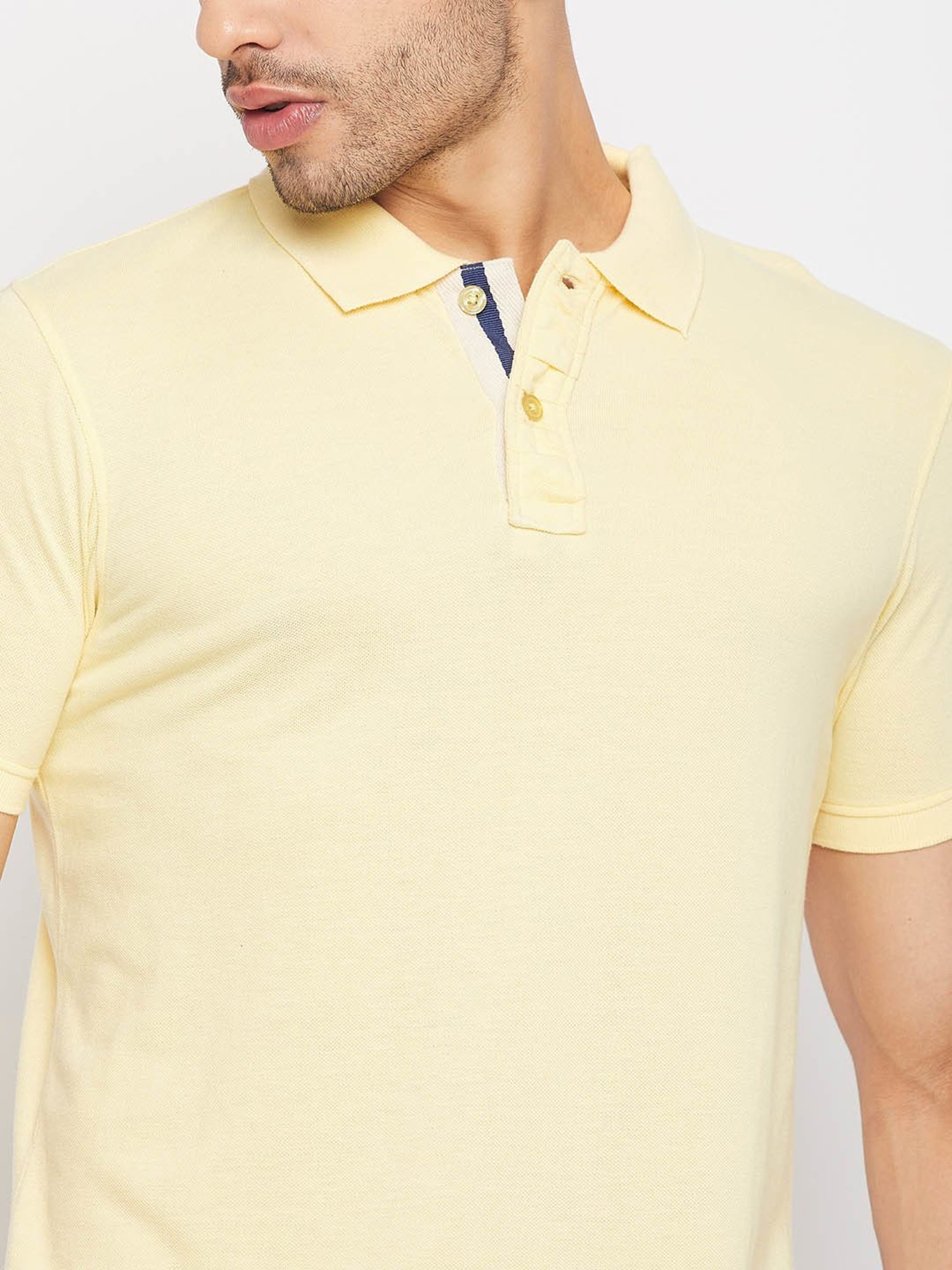 Club York Light Yellow Regular fit Polo T-Shirt