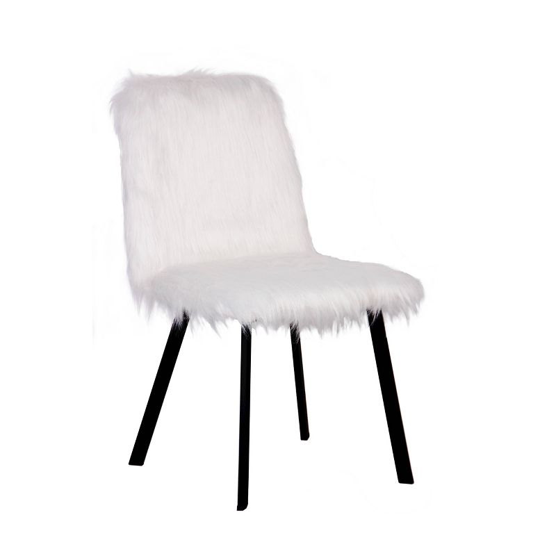 Linnea Faux Fur Desk Chair White - ACEssentials
