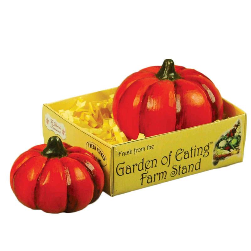 The Queen's Treasures 18 Inch Doll Farm Fresh Food Accessories, Set of 2 Pumpkins In Veggie Crate
