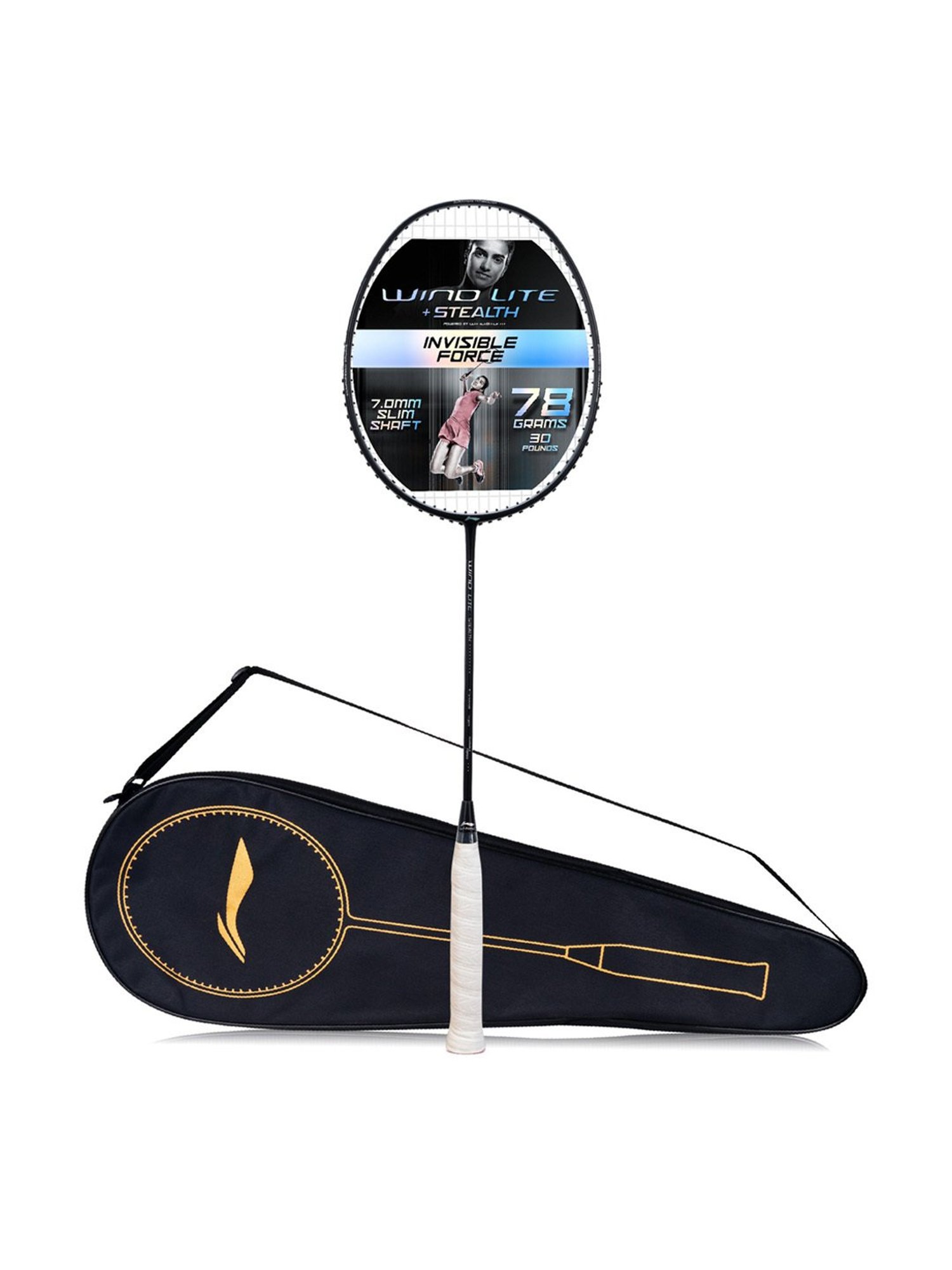 Li-Ning Wind Lite Stealth Badminton Racket (Core Black) Size - Medium