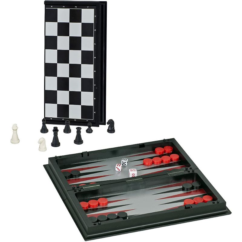 WE Games Magnetic 3-in-1 Combination Game Travel Set - 8 inches