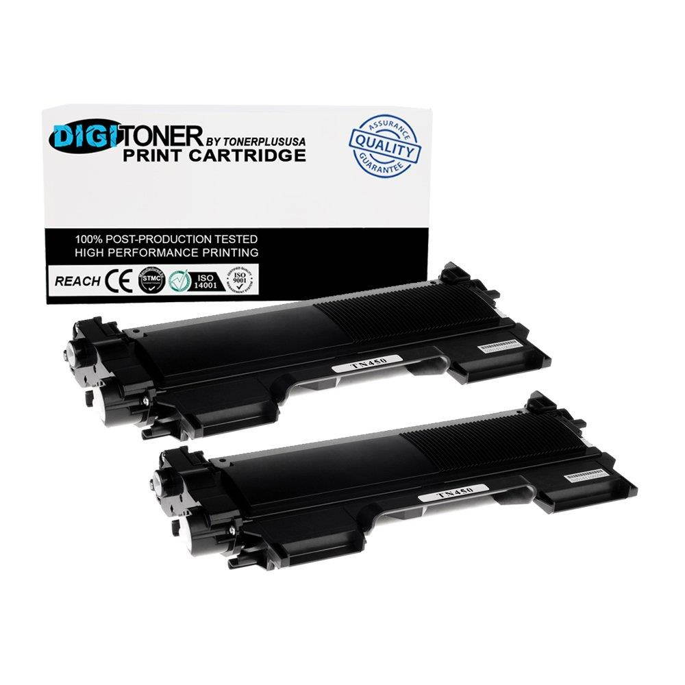 TonerPlusUSA High Yield New Toner Cartridge Replacement for Brother TN450 DCP-7060D/7065DN/HL-2250DN/2270DW/2275DW/2280DW/27990/IntelliFax/2840/2940/MFC-7240/7360N/7365DN/2499M/7460DN/7860DW (2 Pack)