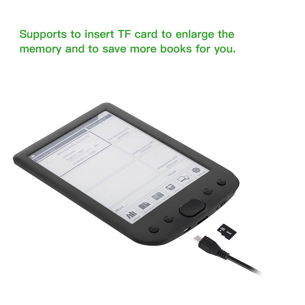 BK-6025 Portable e-Book Reader 8GB E-Ink 6inch Multifunction E-Reader 800*600 High Resolution Display Screen 300DPI