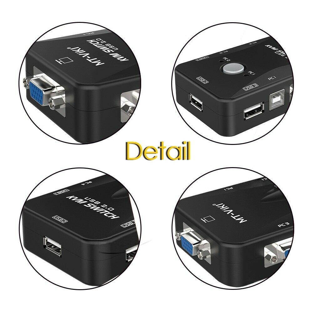 2 PORT KVM SWITCH + 2 SET 3-IN-1 USB KVM CABLES FOR PC