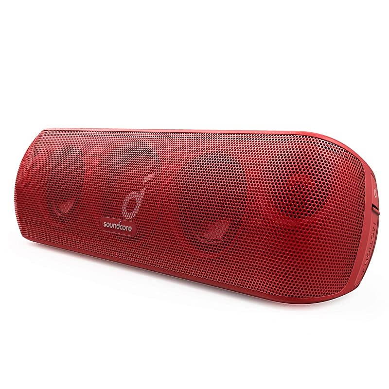 Soundcore Motion+ Bluetooth Speaker with Hi-Res 30W Audio, Extended Bass and Treble, Wireless HiFi Portable Speaker with App, Customizable EQ, 12-Hour Playtime, IPX7 Waterproof, and USB-C, Red
