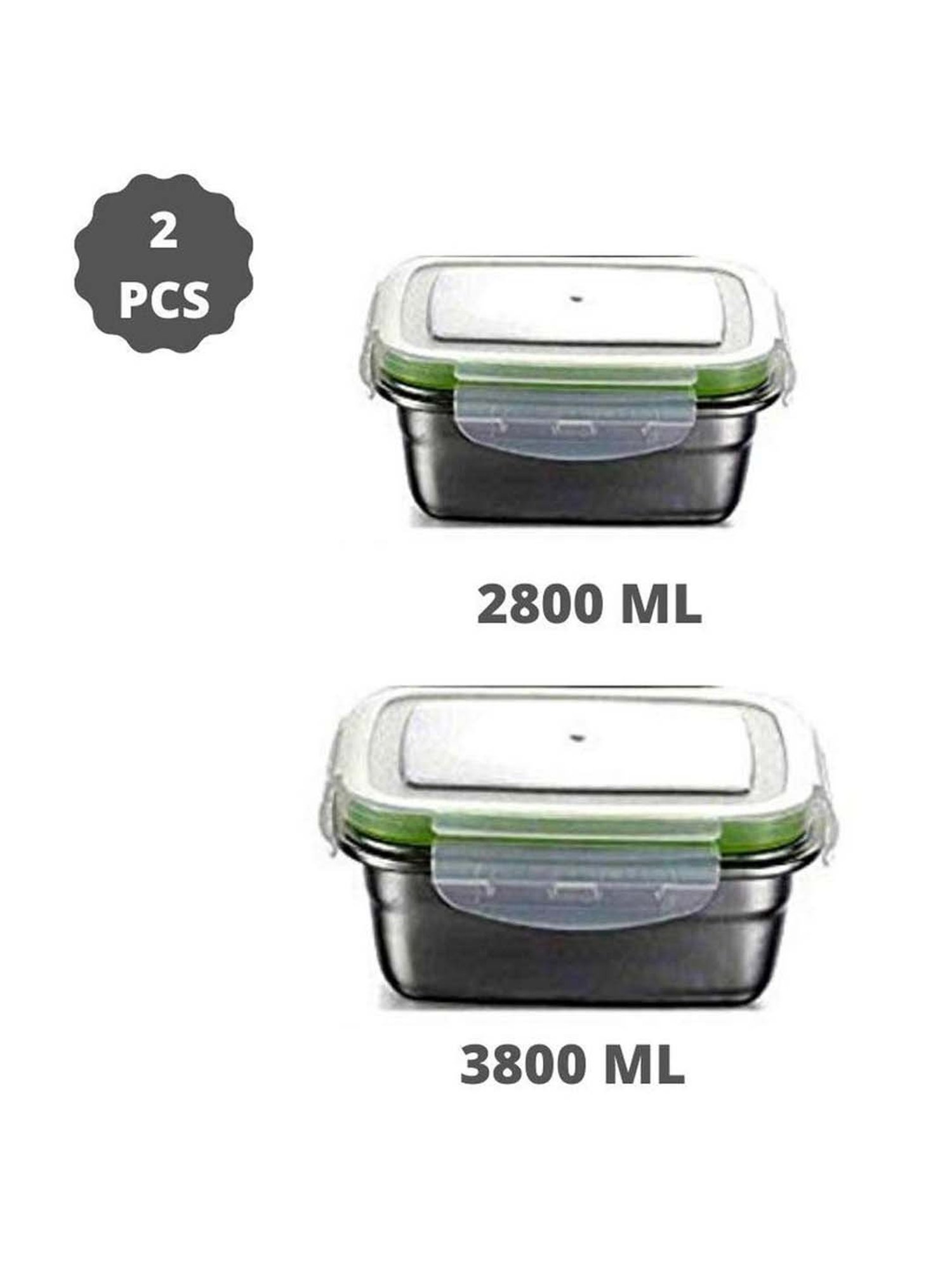 Milton Red Stainless Steel Small Tiffin Box - Set of 2