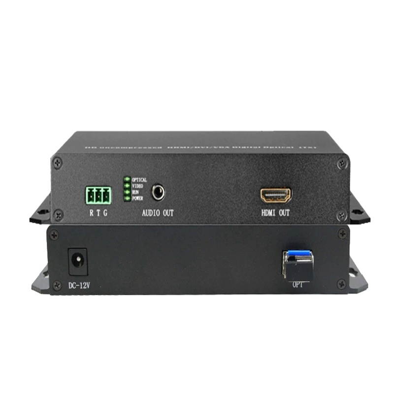 1080P HDMI-compatible to Fiber Optic Extender Uncompression Video Single Fiber Transmitter Receiver audio RS232