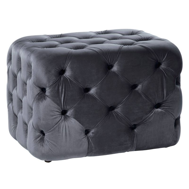 Rectangular Charcoal Ottoman Gray - Olivia & May