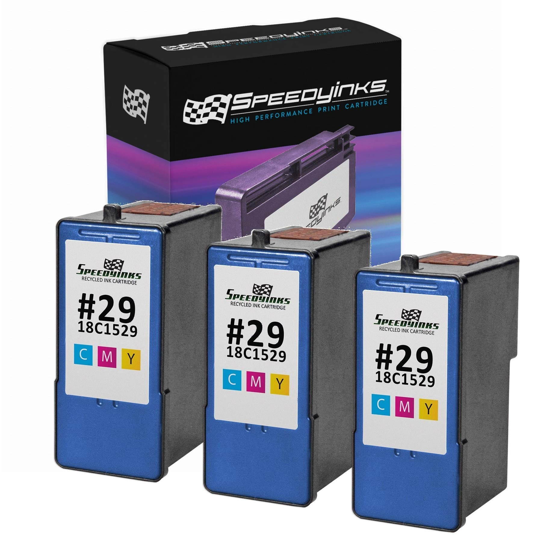 Speedy Inks - 3PK Lexmark Compatible 18C1529 #29 Color Ink Cartridge