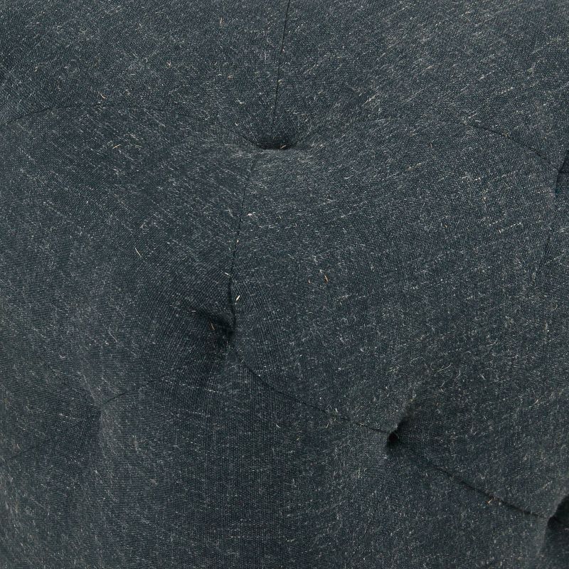 Pin Tufted Ottoman Dark Blue - HomePop