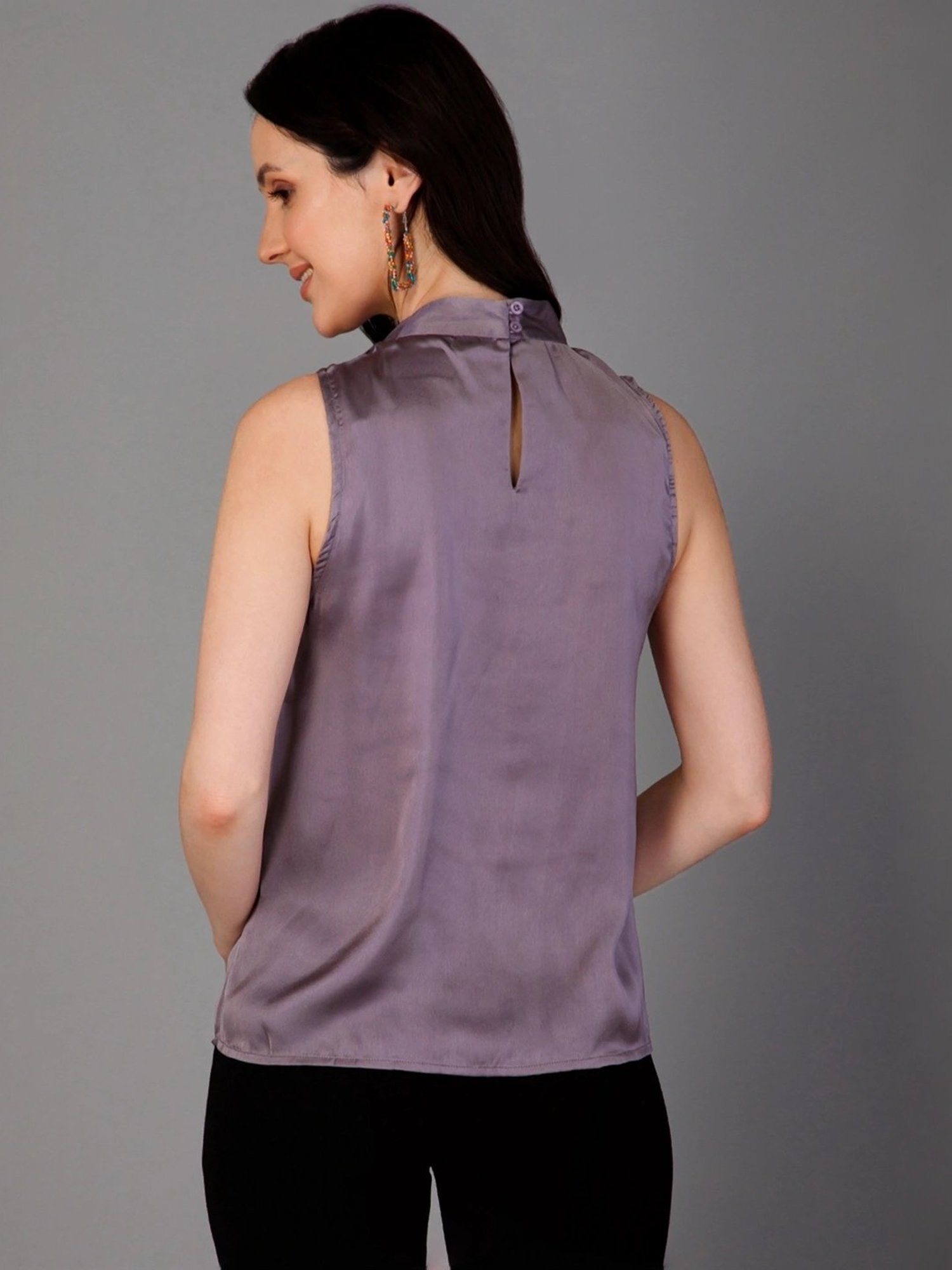 PURYS Purple Regular Fit Top