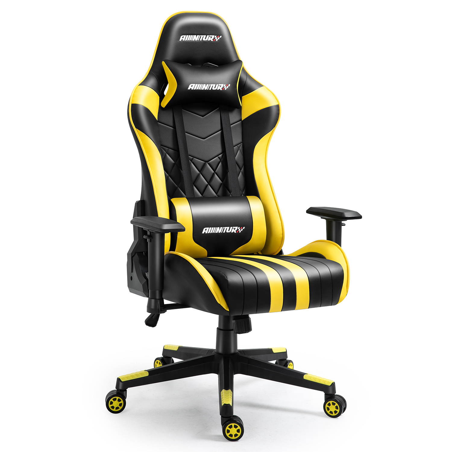 AMINITURE Gaming Chair Racing Style Ergonomic Computer Games Chairs Adjustable Armrest High Back PC Office Desk Chair Swivel Task Chair