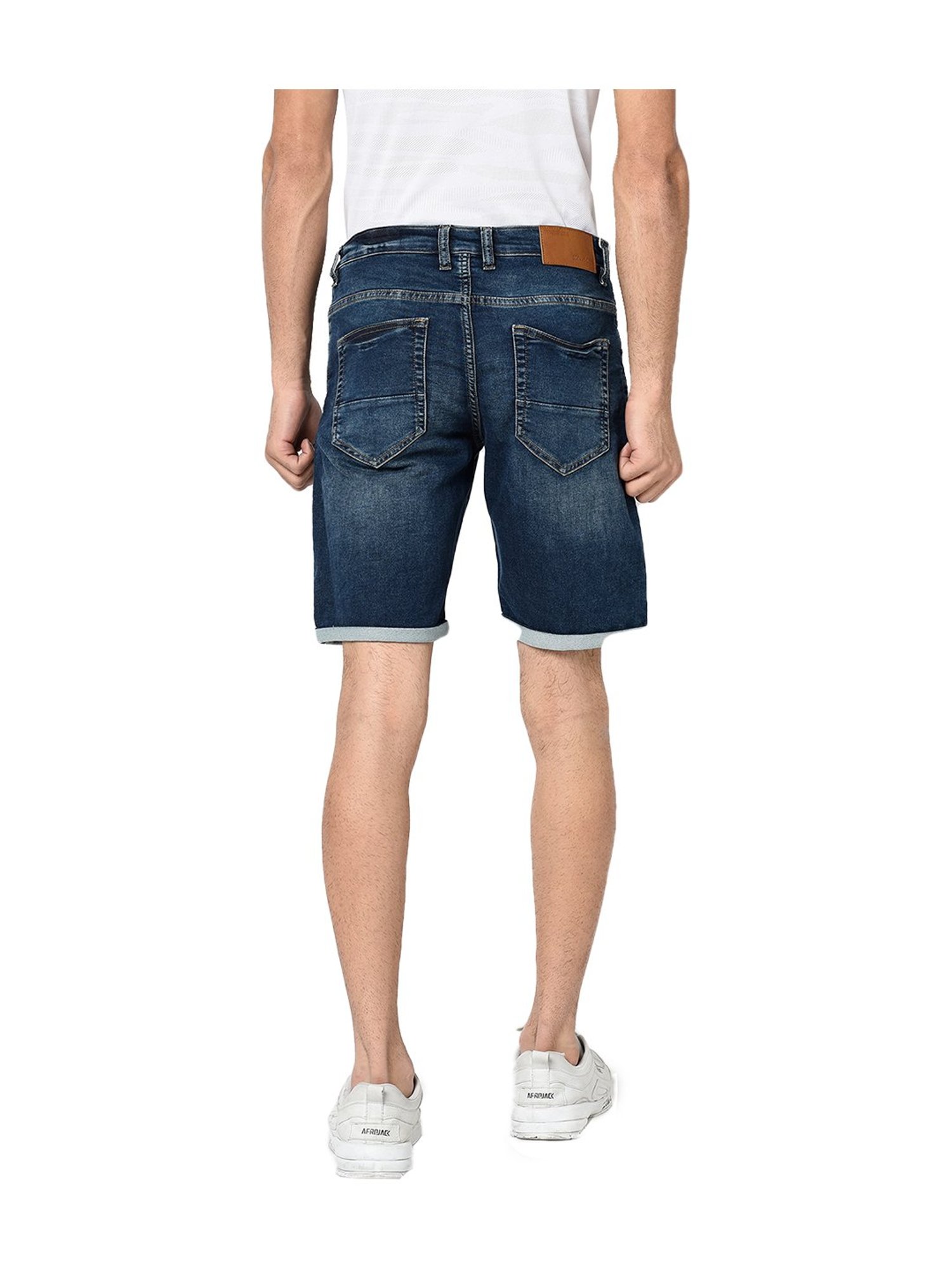 Octave Blue Regular Fit Cotton Shorts
