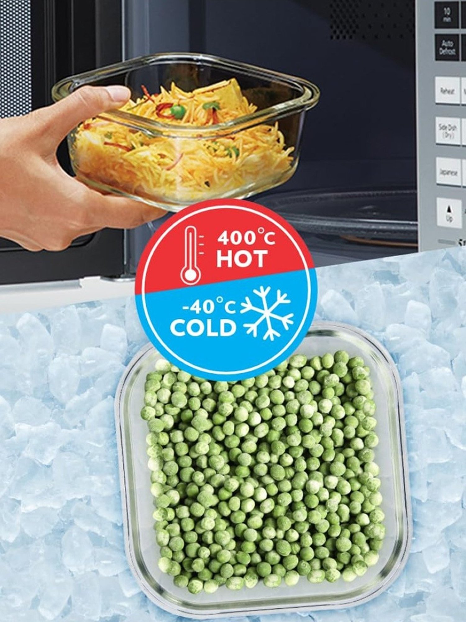 Borosil Alfa Glass Lunch Box Set of 3 (Green, 320 ml)