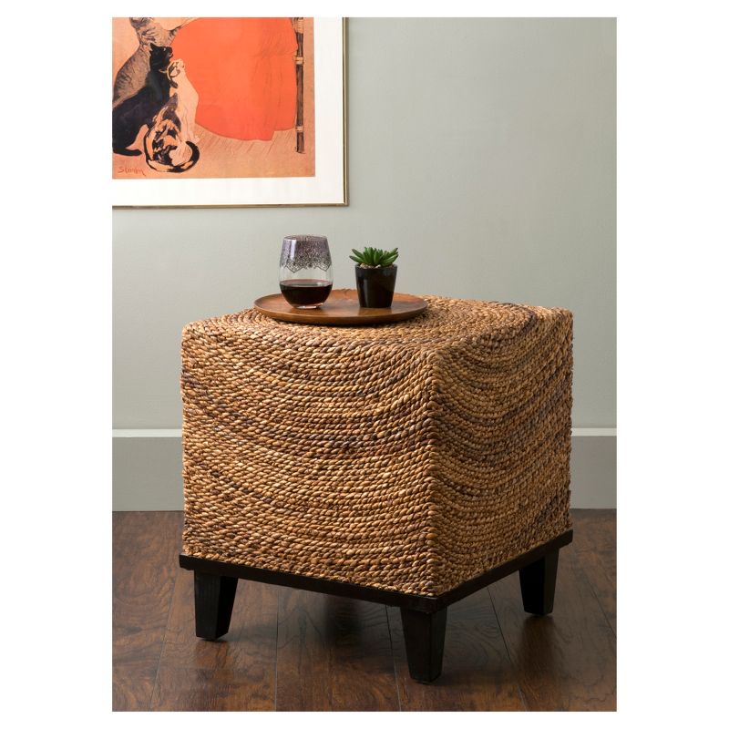 Chruchill Abaca Square Accent Table - Brown - East At Main