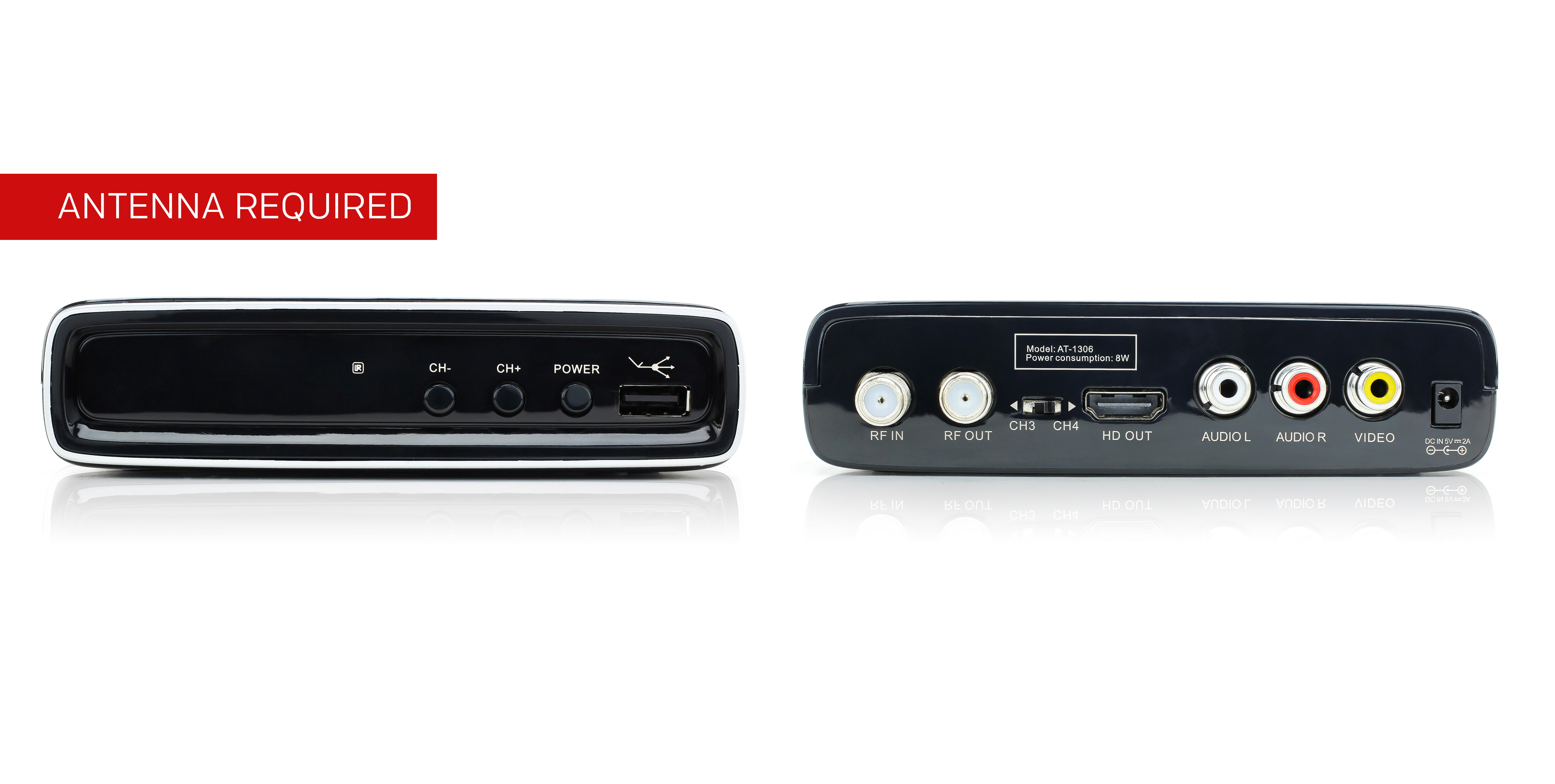 eXuby Digital Converter Box for TV + RF Cable for Watching & Recording Full HD Digital Channels for FREE - Instant & Scheduled Recording, 1080P, HDMI Output, 7 Day Program Guide & LCD Screen