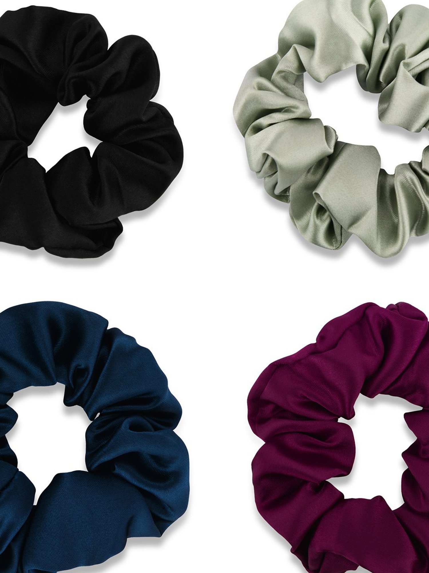 ToniQ Multicolor Ponytail Holder Scrunchie - Set of 4