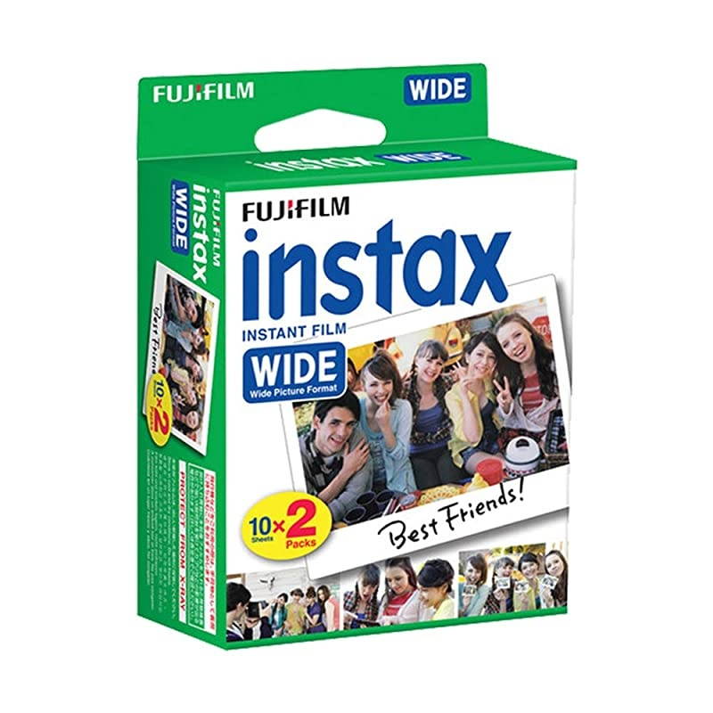 Wide Instant Film Twin Pack X2 40 Sheets + Camera and Lens Cleaning Cloth