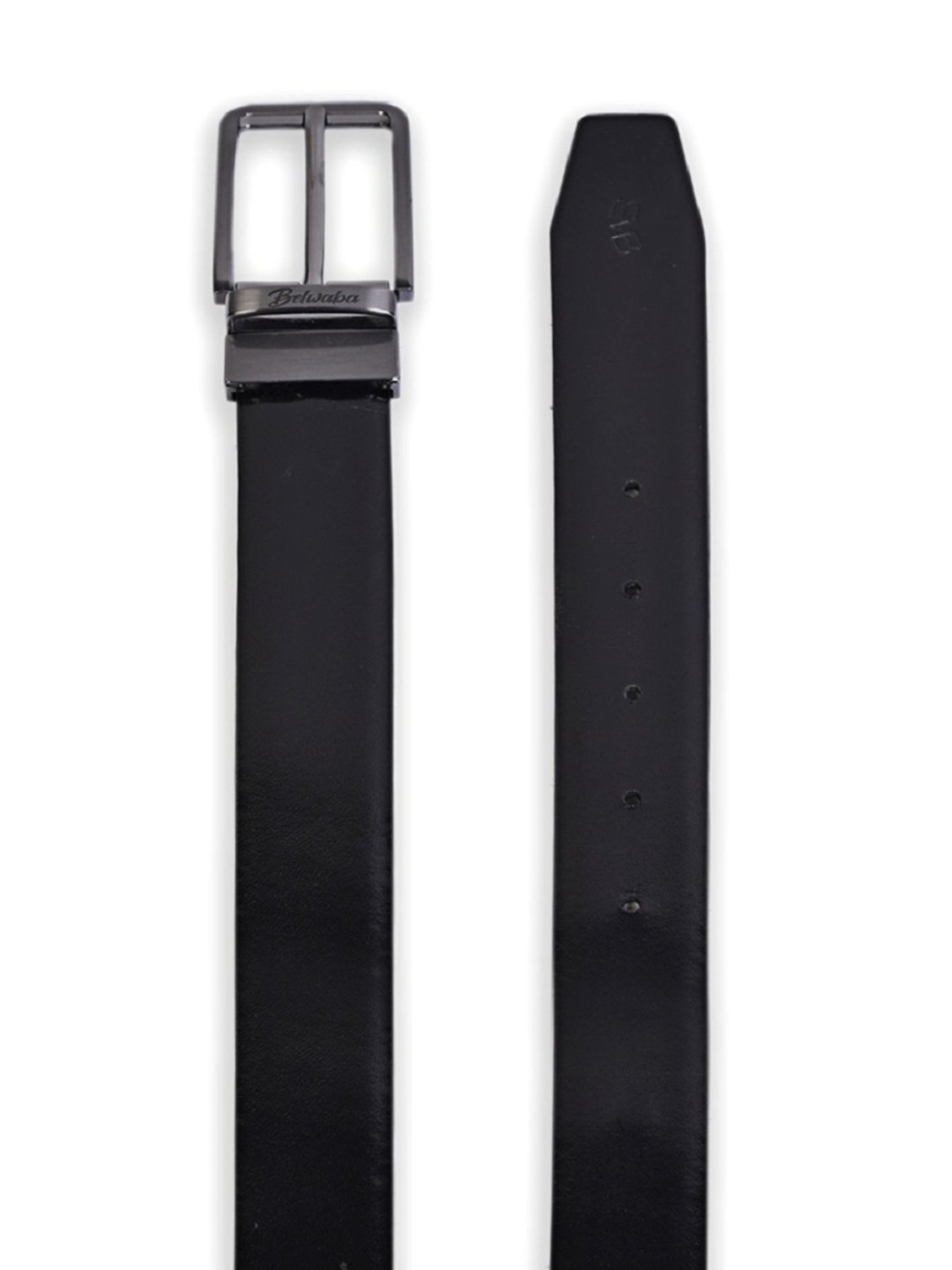 BELWABA Black & Brown Formal Reversible Leather Belt for Men