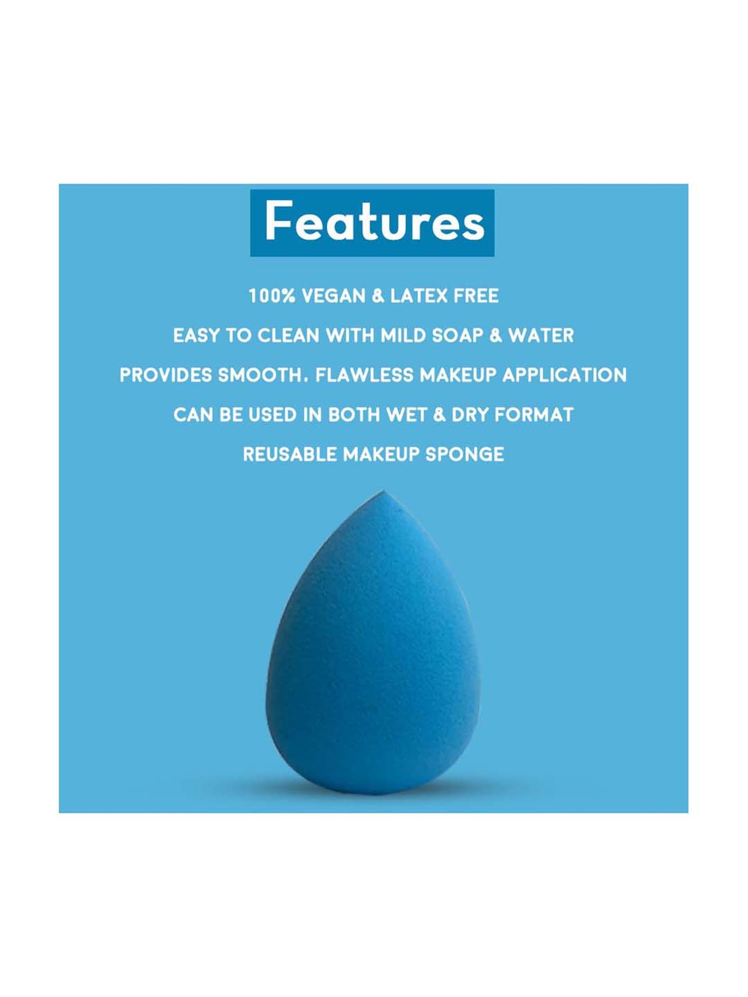 Jaquline USA Regular Beauty Blender Blue - 20 gm
